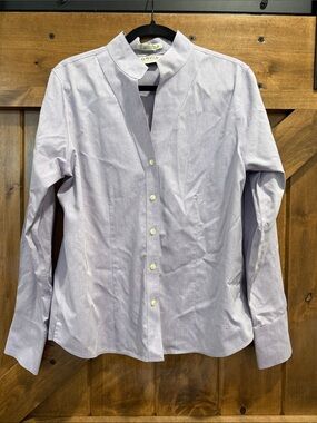 Orvis Lavender 100% Cotton  Band-Collar Shirt Size 14
